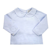 William Blue Gingham Classic Peter Pan Collar Shirt