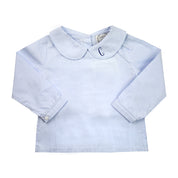 William Blue Gingham Classic Peter Pan Collar Shirt