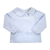 William Blue Gingham Classic Peter Pan Collar Shirt
