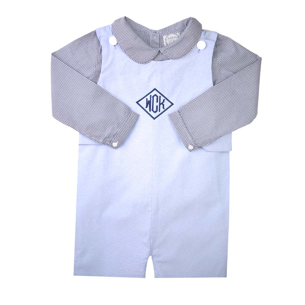 Navy Blue Gingham Peter Pan Shirt