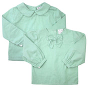 Brigid Green Gingham Bow Top
