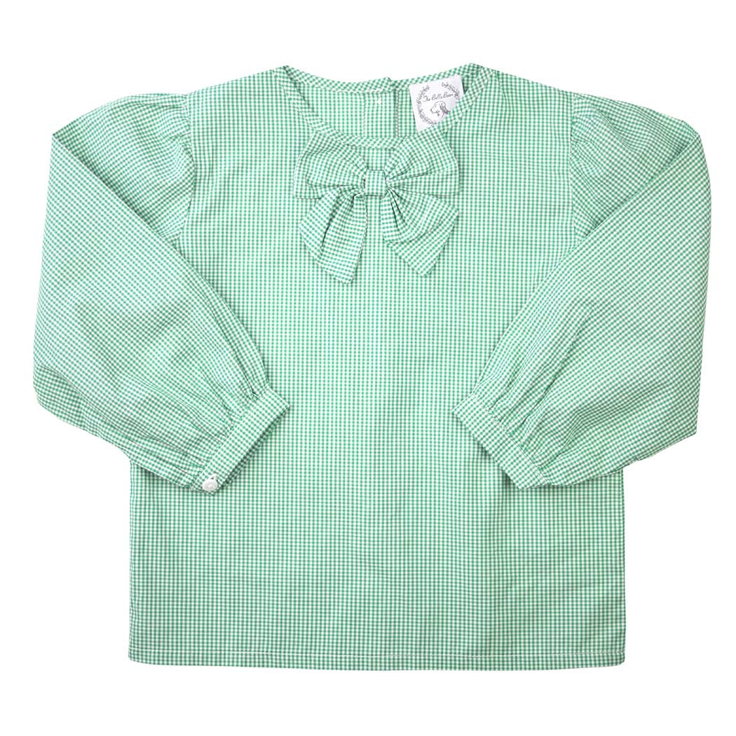 Brigid Green Gingham Bow Top