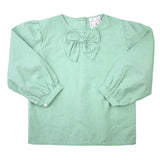 Brigid Green Gingham Bow Top