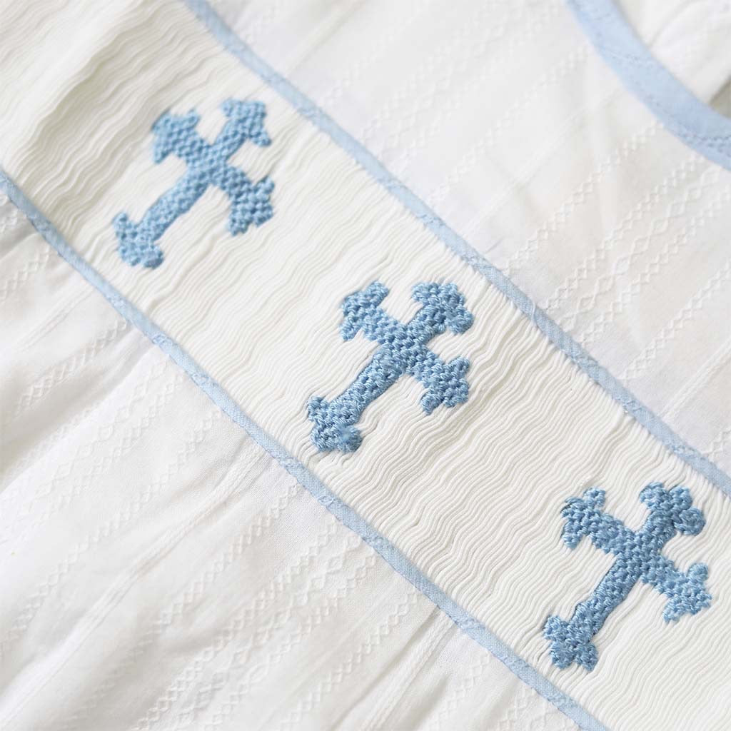 Classic Baby Boy Crosses Short Sleeve Bubble