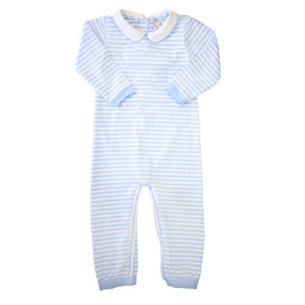 Drew Blue Stripe Baby Romper