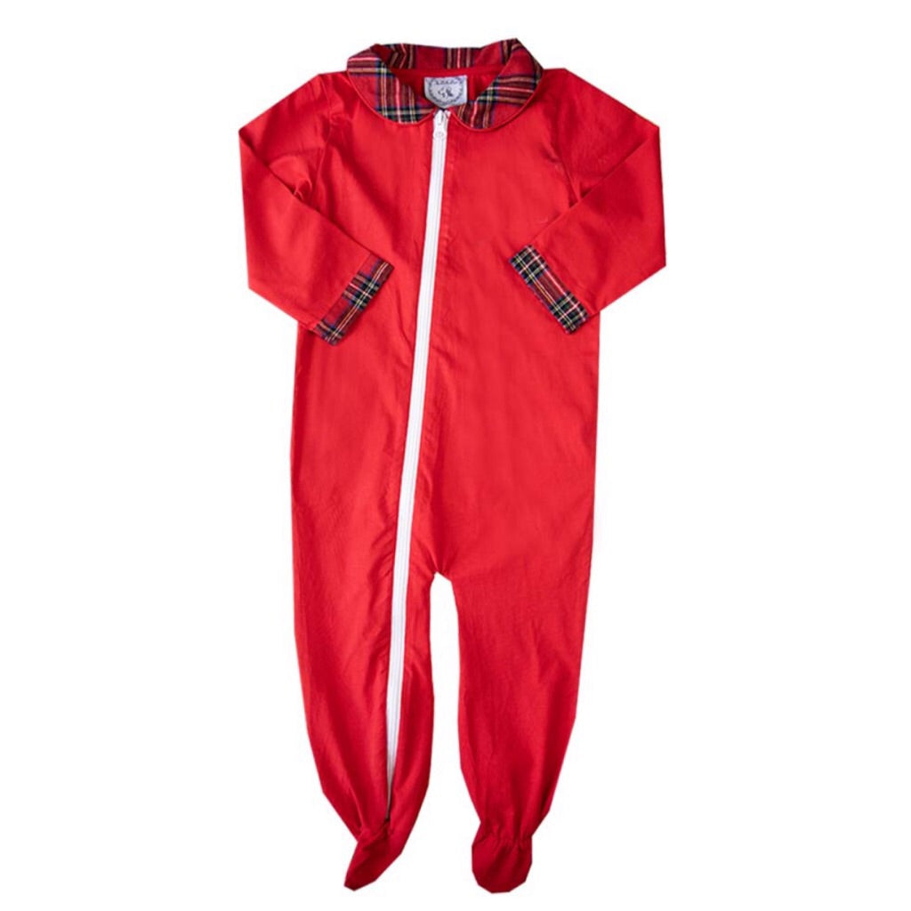 red one-piece for baby christmas 