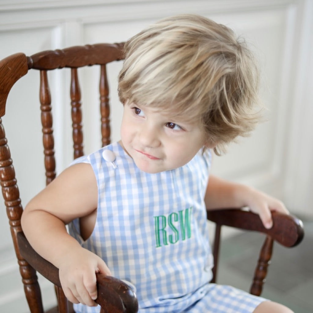 Myers Light Blue Gingham Shortall