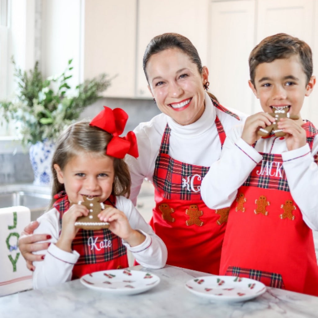 Adult French Knot Gingerbread Apron