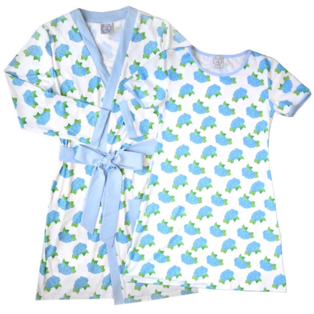 Blue Hydrangea Ladies Loungewear Sleepshirt