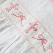 Smocked Girl Crosses and Bows Short Sleeve Bubble