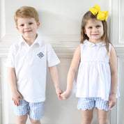 Murphy Light Blue Gingham Boys Shorts
