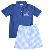Murphy Light Blue Gingham Boys Shorts
