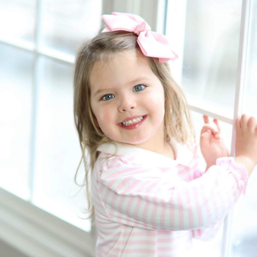 Drew Pink Stripe Baby Romper
