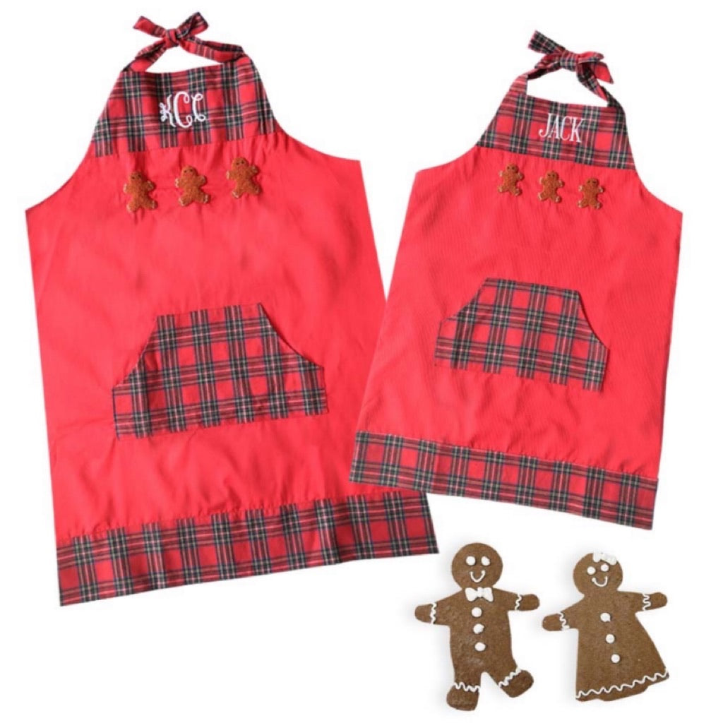 Adult French Knot Gingerbread Apron