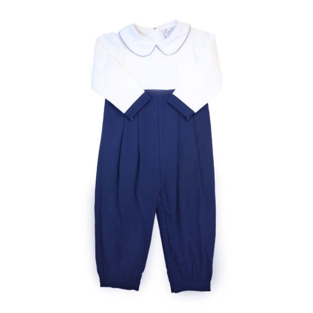 Navy Reese Classic Baby Romper
