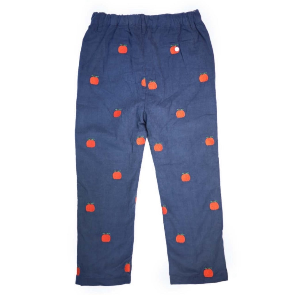 Bella Bean Boys | Kids Fall Fashion | Navy Corduroy Pumpkin Pants