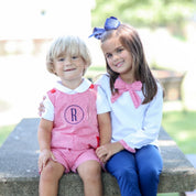 Girls Red Gingham Bow Top
