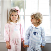 Drew Blue Stripe Baby Romper