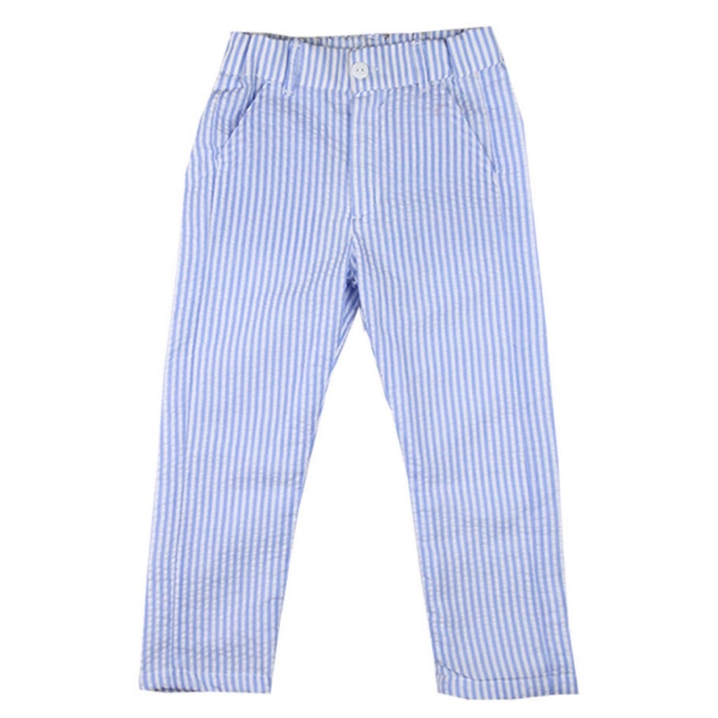 Classic Blue Seersucker Boys Pants