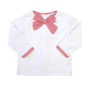 Girls Red Gingham Bow Top