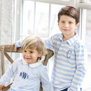 Drew Blue Stripe Baby Romper