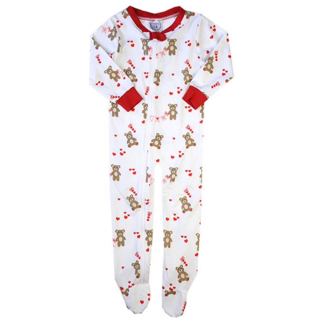 I Love You Beary Much Valentine Zip-up One Piece Loungewear