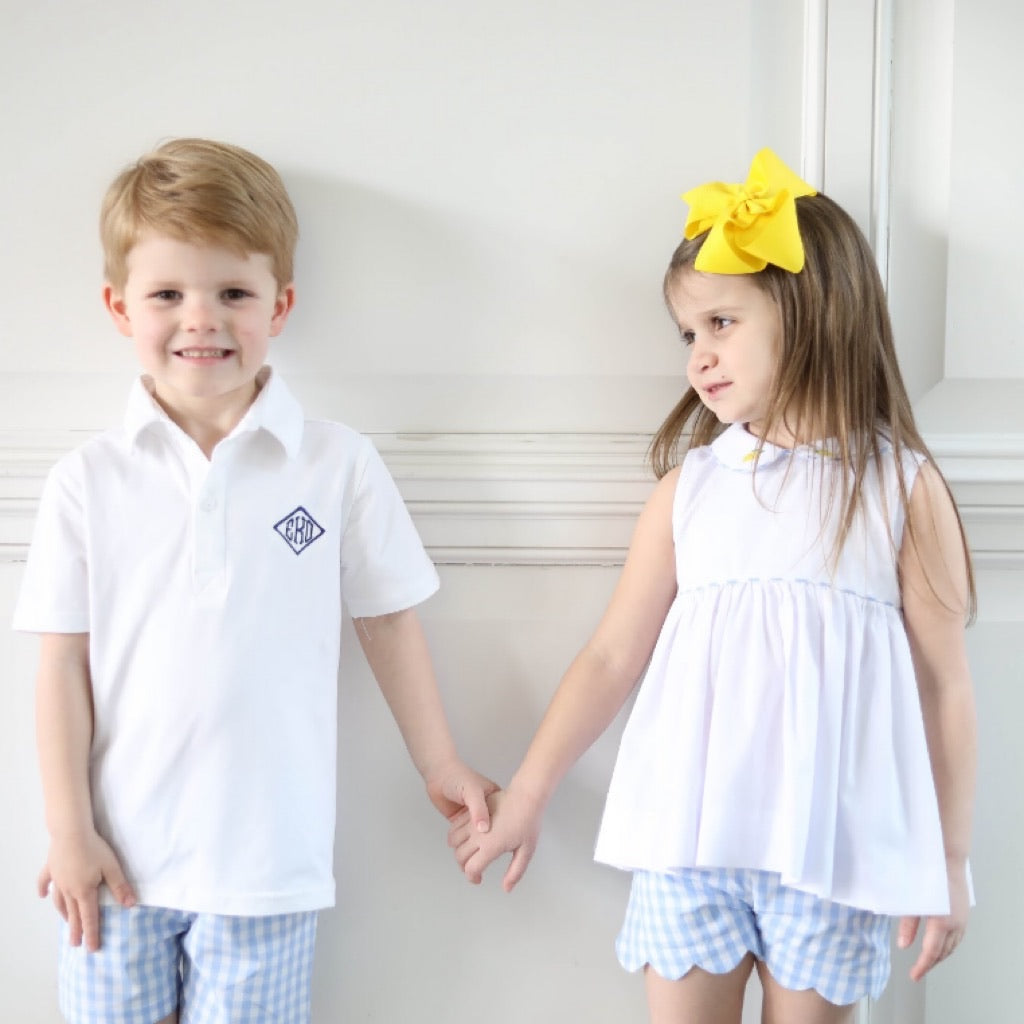 Murphy Light Blue Gingham Boys Shorts