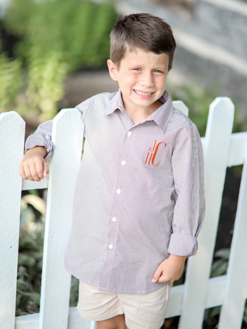 Matthew Brown Gingham Button Down Shirt