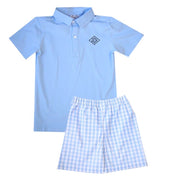 Murphy Light Blue Gingham Boys Shorts
