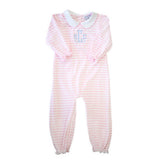 Drew Pink Stripe Baby Romper
