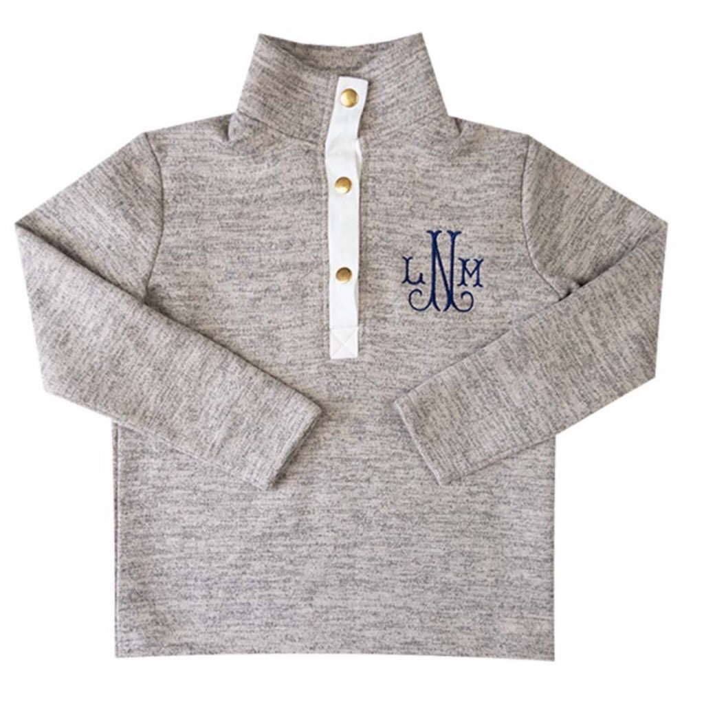 kids unisex fleece pullover with monogram 