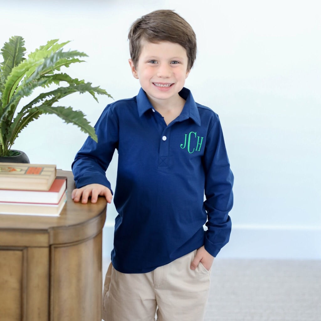 Navy Jack Classic Long-Sleeve Polo