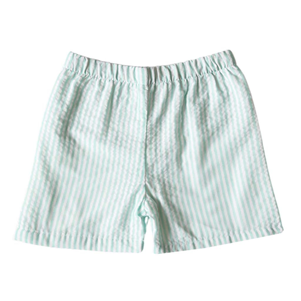 Whit Mint Seersucker Shorts