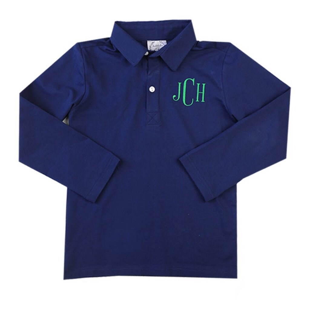 Jack Classic Long-Sleeve Monogrammed Polo