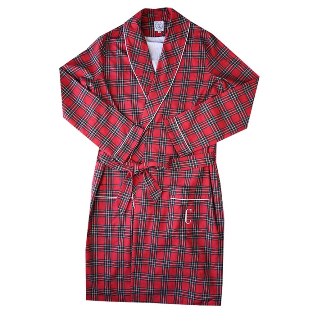 Men's Red Tartan Robe