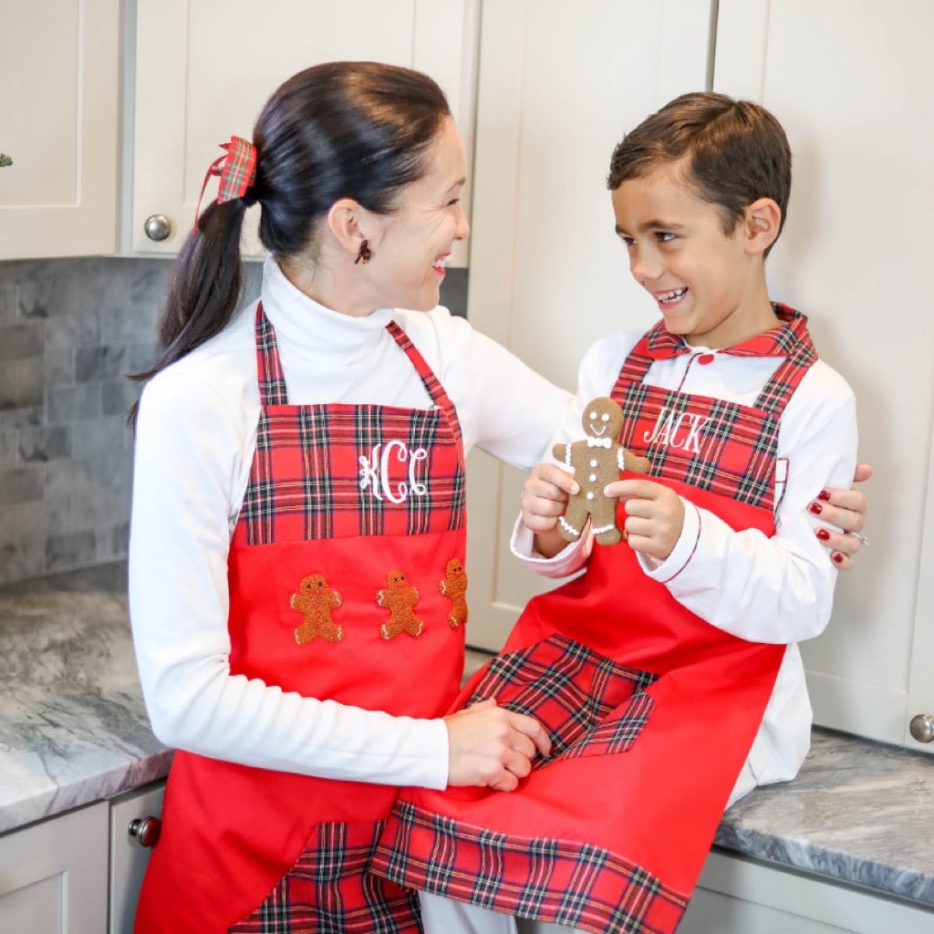 Adult French Knot Gingerbread Apron