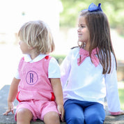 Girls Red Gingham Bow Top